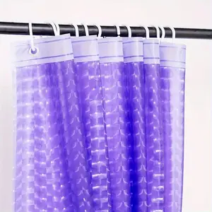 3D Plaid Pattern Shower Curtain, 1 Count Waterproof Shower Curtain with Metal Grommets, Bathroom Decor for Home, Hotel, Dormitory