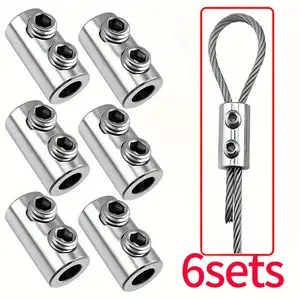 Adjustable Self-Locking Fastener, Stainless Steel Wire Rope Lock with Wrench, Dual Hole Fixing, Extendable Home Decor Lock, No Battery Required, Sturdy Lock, Secure Lock