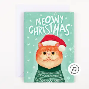 Endless Meowy Christmas card Christmas music greeting card