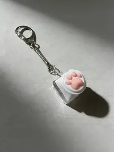 1pc Cute Cat Scratch Keycap Keychain, Stress Relief Press Toy, Relaxing Keyring Accessory, Fun and Unique Gift Idea, Keychain Kawaii