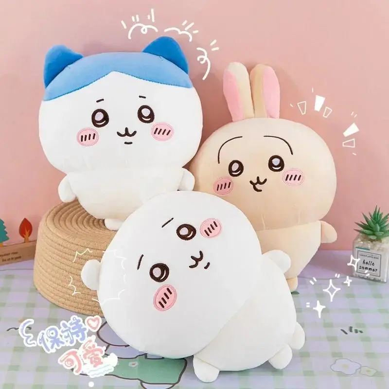 60cm Large Usagi Chiikawa Kawaii Plush Toy, Self-Deprecating Bear Hachiware Pillow Cushion, Unisex Decoration & Gift for Toys & Hobbies Enthusiasts