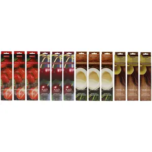Sweet Scent Collection 480 Pack of Fragrant Incense Sticks  - Strawberry, Black Cherry, Coconut, Vanilla - Includes Incense Holder - Scented Incense Sticks for Aromatherapy