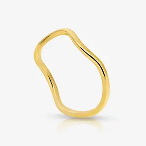 EVRY JEWELS Gold or Silver Plated Women's Hypoallergenic Daydream Wave Ring