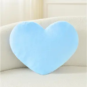 Heart Pillow Cute Fuzzy Pillows Throw Pillows for Bed Livingroom Home Decor Cushion Decorative Aesthetic Preppy Pillows Blue,Large 19"x15"