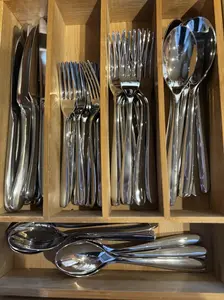 40 Piece Silverware Set for 8, Heavy Duty Stainless Steel Flatware Utensils Cutlery Set Including Steak Knife Fork and Spoon, Dishwasher Safe Gift Package for Wedding Housewarming