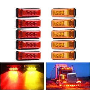 Nilight 3.9 Inch Amber Red LED Fender/Side Marker Light (10 Pcs)