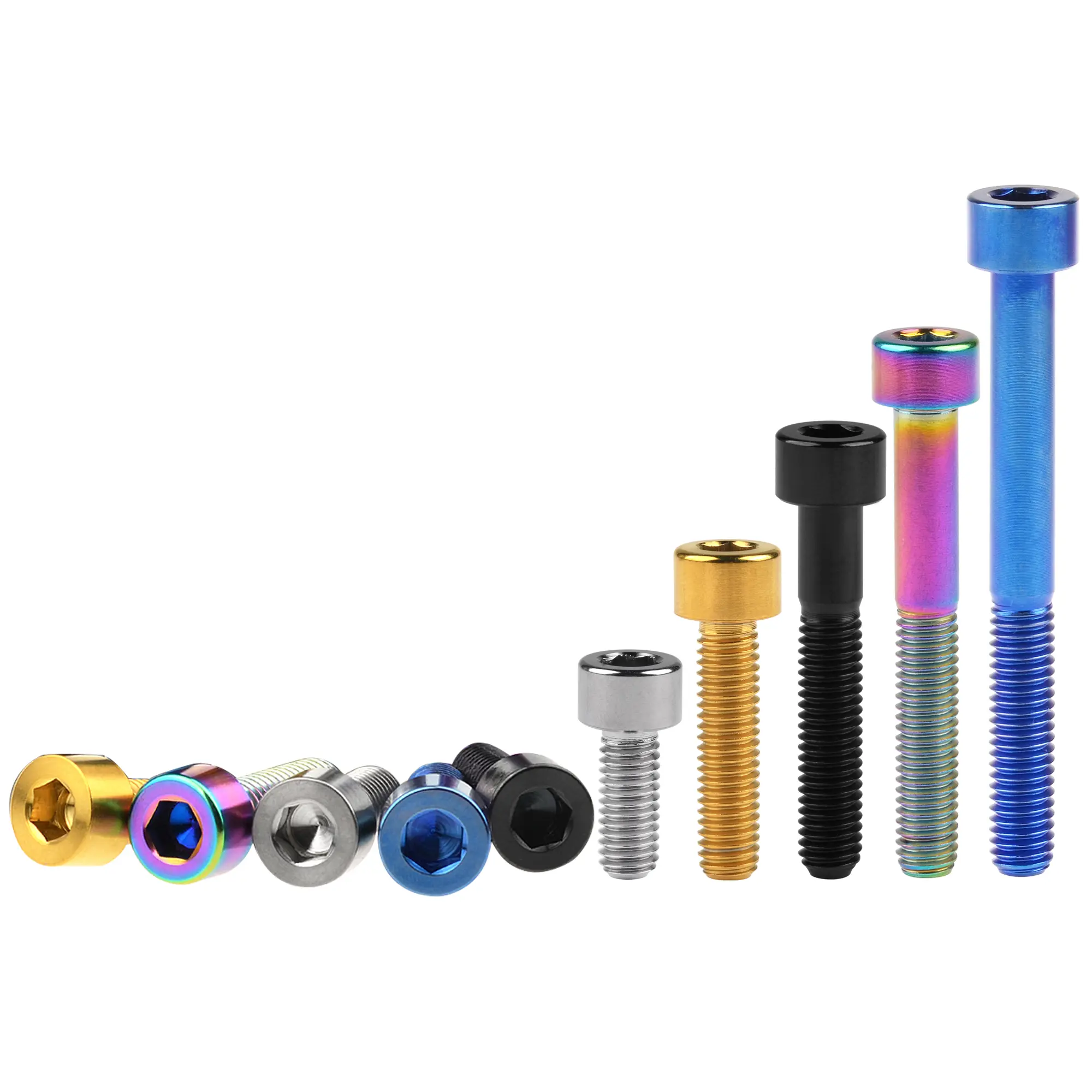 Wanyifa 6Pcs Ti Alloy Grade 5 Titanium Bolts, M6x20mm 1.0 Pitch Screws, Bike Accessories for Bicycle Headset, Brake