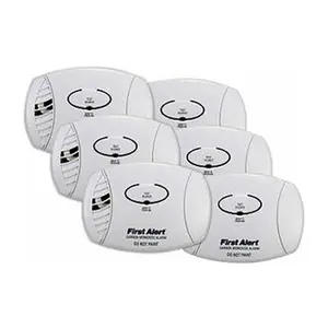 First Alert 248204 Carbon Monoxide Detector Alarm with Battery Operated - Pack of 6