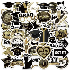 50 Graduation Party Stickers - Suitable for Scrapbooks, Diaries, Laptops, Water Bottles, Cars, and Other Faith-based Designs; Gifts with Positive Messages.