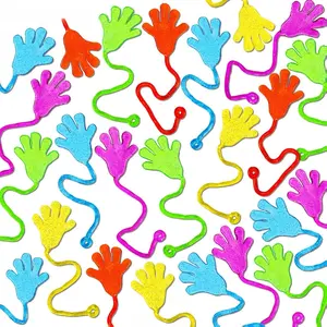 100PCS Glitter Sticky Hands Party Favors for Kids 4-8 8-12 Birthday Supplies Summer Goodie Bag Stuffers Classroom Treasure Box Carnival Prizes Bulk Treat Trinkets Pinata Stuff Mini Stretchy Toys