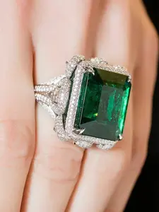 Elegant Zircon Cubic Zirconia Ring for Women, Wedding Engagement Anniversary Party Accessory Gift, Copper Chain Casual Style All Seasons Jewelry, Artificial Zircon Ring