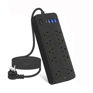 Surge Protector Power Strip with 8 AC Outlets & 3 USB Ports, 2000W Compact Flat Plug Power Strip for Home Office Dormitory, Home Travel RV