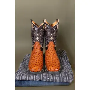 Rouswest Men's Ostrich Print Brandy Work Boots 10984850