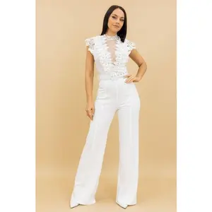 Crochet and Sequins Jumpsuit [2 Color Options]