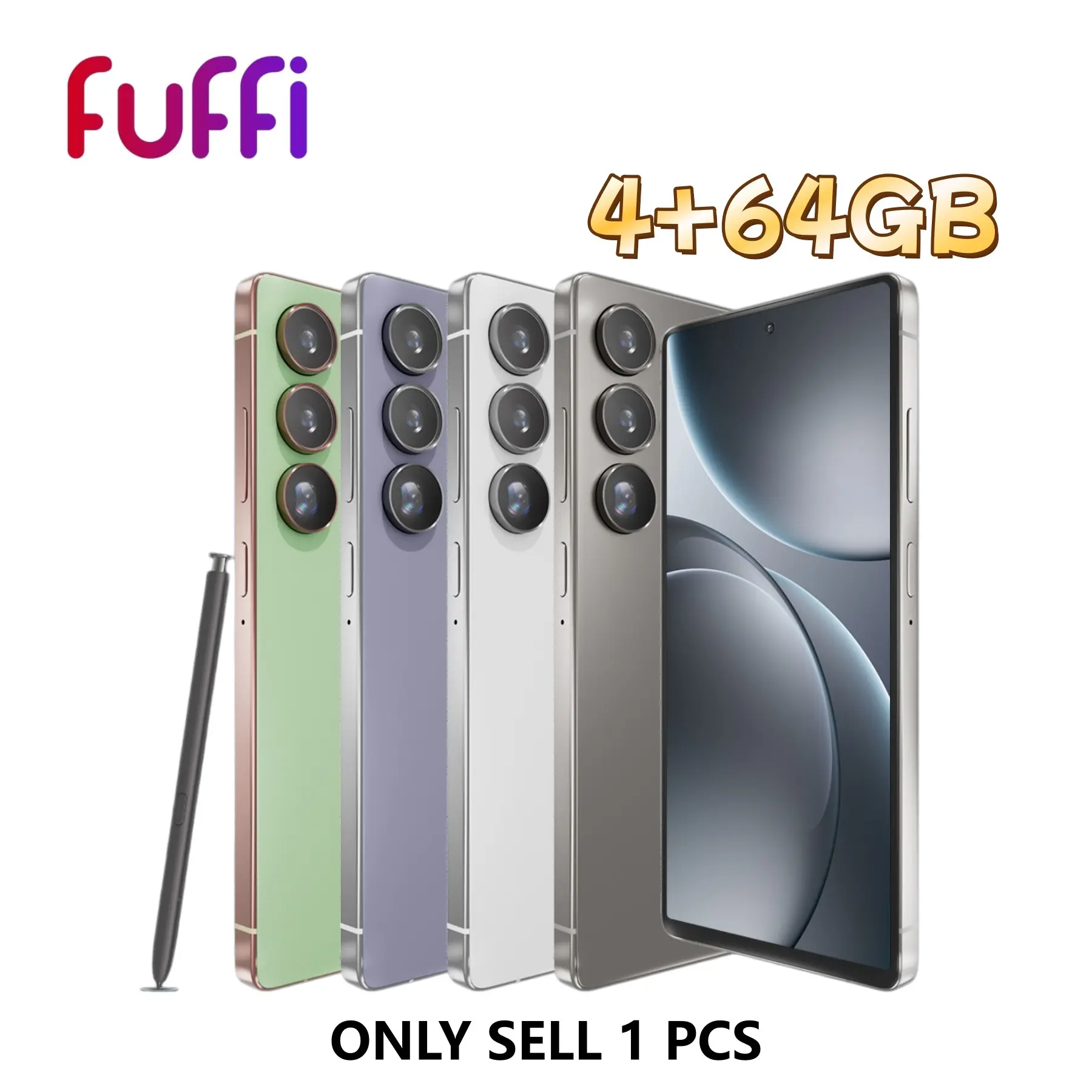 Fuffi 6.8-Inch HD Smartphone, Cellphone, Global 4g Network, 4GB RAM+64GB ROM, 8+16mp Camera, Dual Sim, Stylus Pen, Octa-Core Processor, Android 12