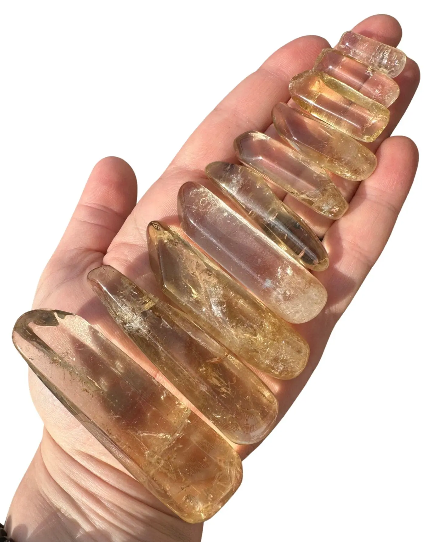 Natural Citrine Tumbled Points - Grade AB