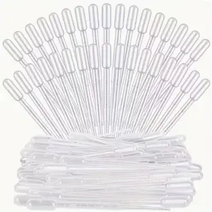 100pc Plastic Graduated Pipettes for Essential Oils, Laboratory Chemical Droppers, Makeup Tool for Science and Experiments