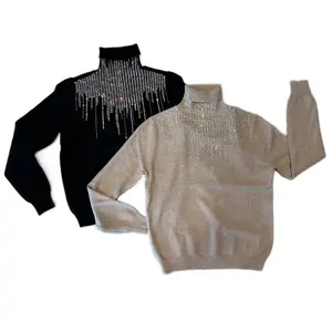 Turtle Neck Sweater for Women - Fitted Stand Collar Long Sleeve Winter Knitwear - Soft Comfortable Basic Fashion Piece - Casual Trendy Day Outfit