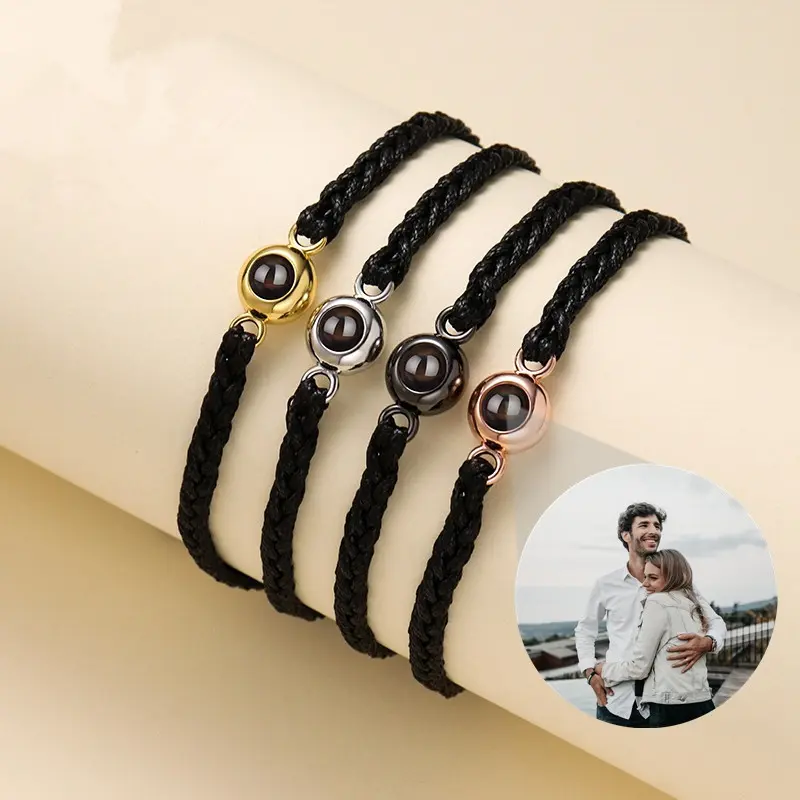 Custom Photo Inside Bracelet - Elegant Minimalist Bangle, Personalized Identification Jewelry, Commemorative Memorial Gift for Loved Ones, Unisex Fashion Accessory, One Size
