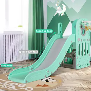 Toddler Sturdy Slide with Climbing Frame, Storage Frame, Basketball Hoop, Suction Cup Reinforced Base, Suitable for Boys and Girls Birthday Gift