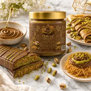 Viral Dubai Chocolate Pistachio Spread – Real Pistachios & Crispy Katafi | Luxury Milk Chocolate Paste | 8 oz | Made in USA