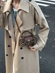 Fashion Versatile Women's Crossbody Bag, Casual Simple Dumpling Bag, Autumn Winter Trendy Leopard Print Mini Handbag