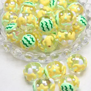 Heavy-duty colorful summer fruit cartoon beaded pen