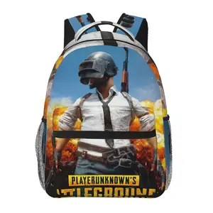 Large capacity Playerunknown's battlegrounds Travel Backpack Sturdy Laptop PUBG merch Carry On Backpacks PUBG Anime Backpack Cute Cartoon Funny Casual Daypack  Business Work Bag for Back to School, anniversary and holiday gift