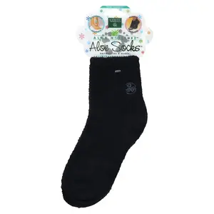 Earth Therapeutics Aloe Moisture, Aloe Socks, Black, 1 Pair