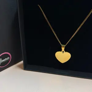 Personalized Small heart charm THIN chain