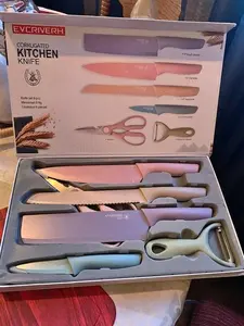 6 PCS Colorful Kitchen Knife Set Colored Knives Set with Non-Stick Coating