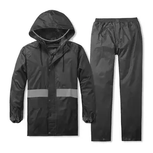Raincoat & Pants Set, 1 Set Waterproof Windproof Raincoat with Reflective Strip, Outdoor Raincoat for Fishing, Cycling, Hiking, Rain Suit