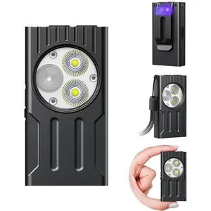 Flashlight, 1000 Lumens Mini Flashlight with Magnet, Rechargeable UV Flashlight Last for 80 Hours, Keychain Flashlight with 8 Modes, Flashlights High Lumens for Outdoor Adventure, Camping, Hiking