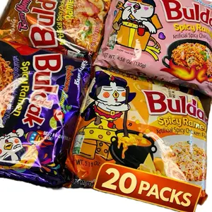 Buldak Ramen Mix Box - (20pcks) Spicy Chicken Flavor Variety Pack with Artificial Spicy Chicken Flavor for Instant Noodle Lovers