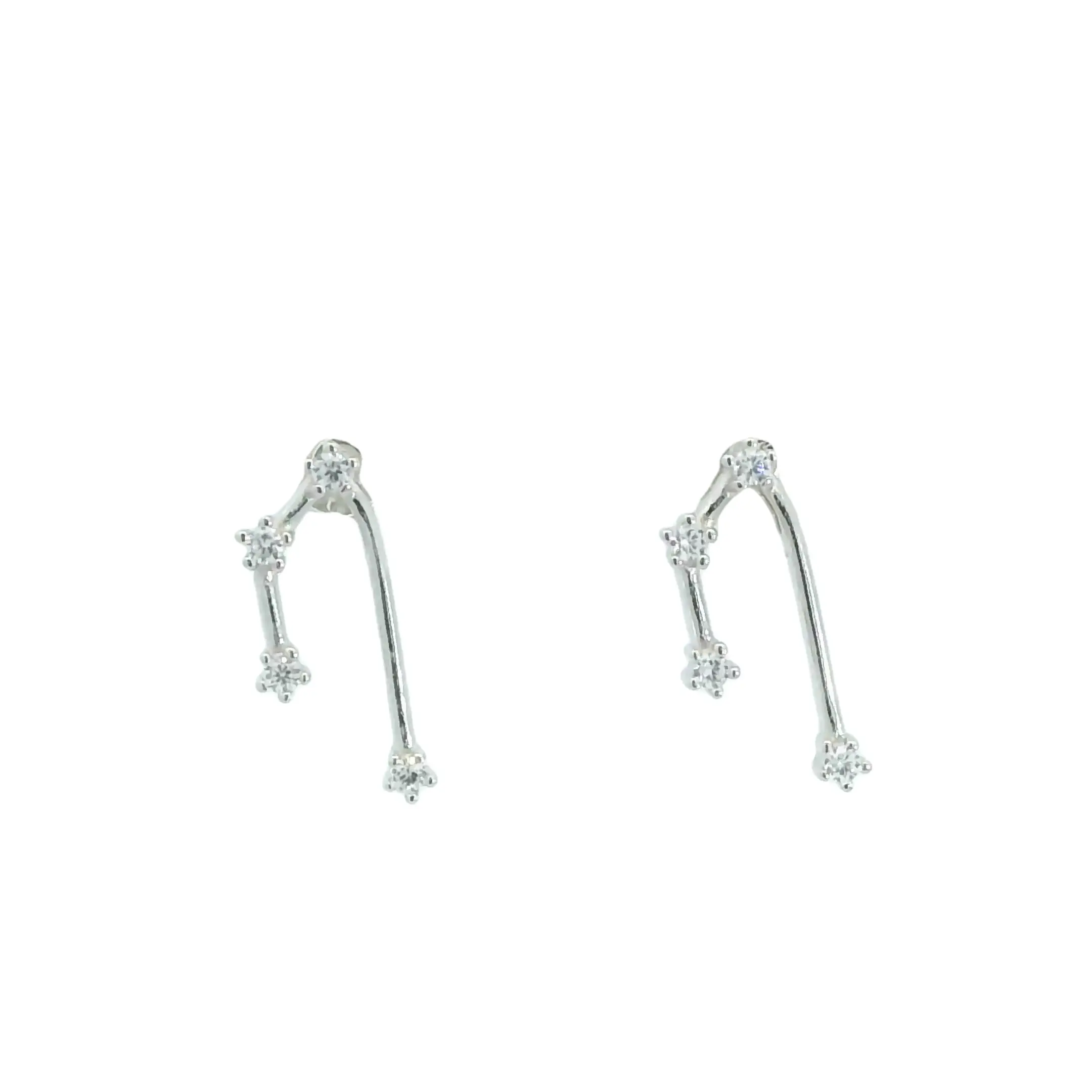 Sterling Silver Zodiac Series Earrings, Elegant Sign Motif Design, Suitable for Casual Wear