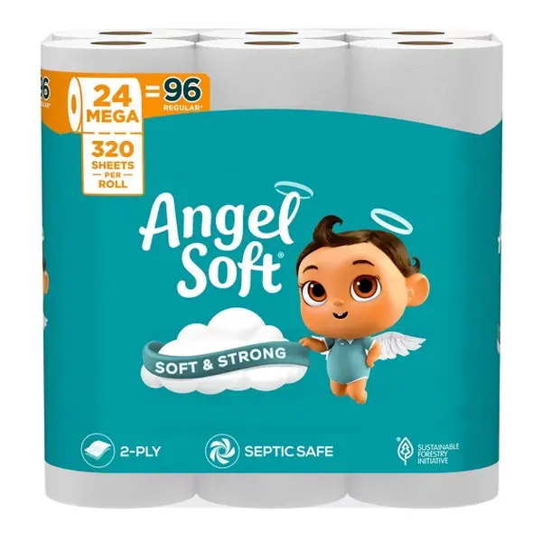 2-Ply Toilet Paper, Soft Bathroom Tissue, 24 Rolls, Household Toilet Tissue for Everyday Use