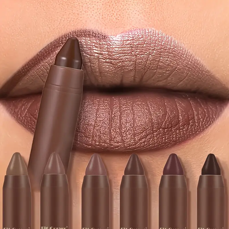 6 Color Luxury Matte Lipstick Pencil Set For Long Lasting Makeup Waterproof Moisturizing natural nude Lip Glossy Smooth Not Easy To Fade Lip tint Cosmetic