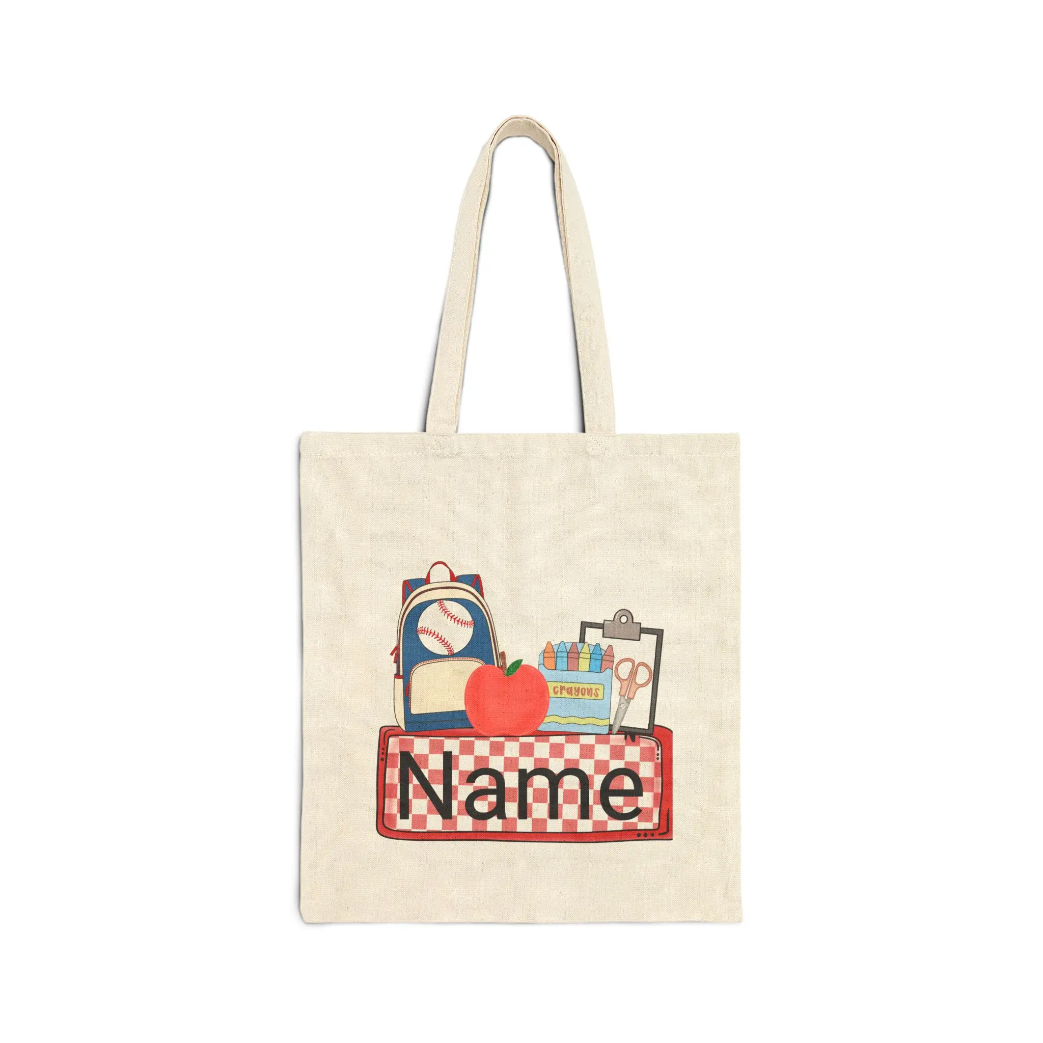 Personalized Tote Bag, Custom Canvas Bag, Eco-Friendly Shopping Bag, Back to School Gift, Name Tote for Students