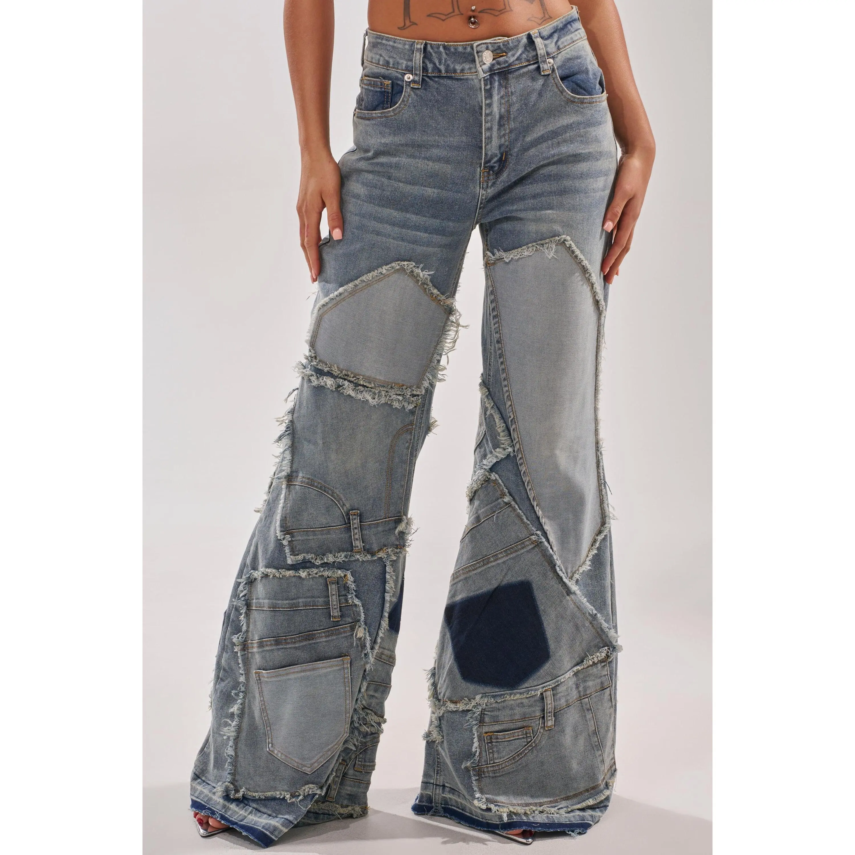 ALL OVER ME DENIM PATCHWORK JEANS