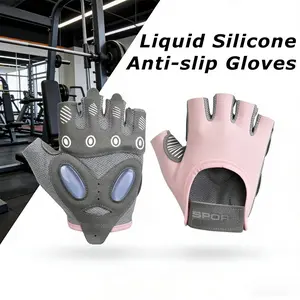 Half Finger Gloves Liquid Silicone Non-Slip Shock Absorbing Easy to Remove for Gym Cycling Climbing and More, Perfect Fitness Gear, Gym Accessories, Workout Accessories
