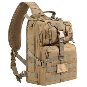 Tactical Fishing Sling Tackle Storage Bag – Lightweight Sling Fishing Backpack for Fishing Hiking Hunting,With USA Flag Patch