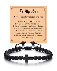 Cross Bracelet for Men Teens, Cross Jewelry Christian Gifts for Easter, Christmas, Birthday, Religious ...