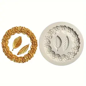 Silicone Rose Wreath Mold, Floral Round Decoration, DIY Handmade Crafts, Rose Chain Mould, Perfect for Weddings and Events