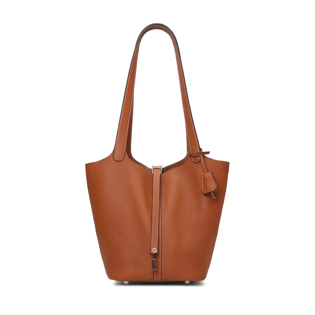 SADI Women’s Real Cowhide Solid Leather Handbags, with Pouch Bag as Gift. Casual Style for Everyday Use, Unique Bags, Stylish Shopper Handbag, Classic Casual Handheld Picnic Basket (26cm) summerwins