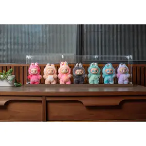 Bravik Master Box Long - Acrylic And Wood Display Case for Collectible Toys 30x4.4x8 in Museum-Grade Quality Fits 17-18 cm Plush/Non-Plush Art Toys