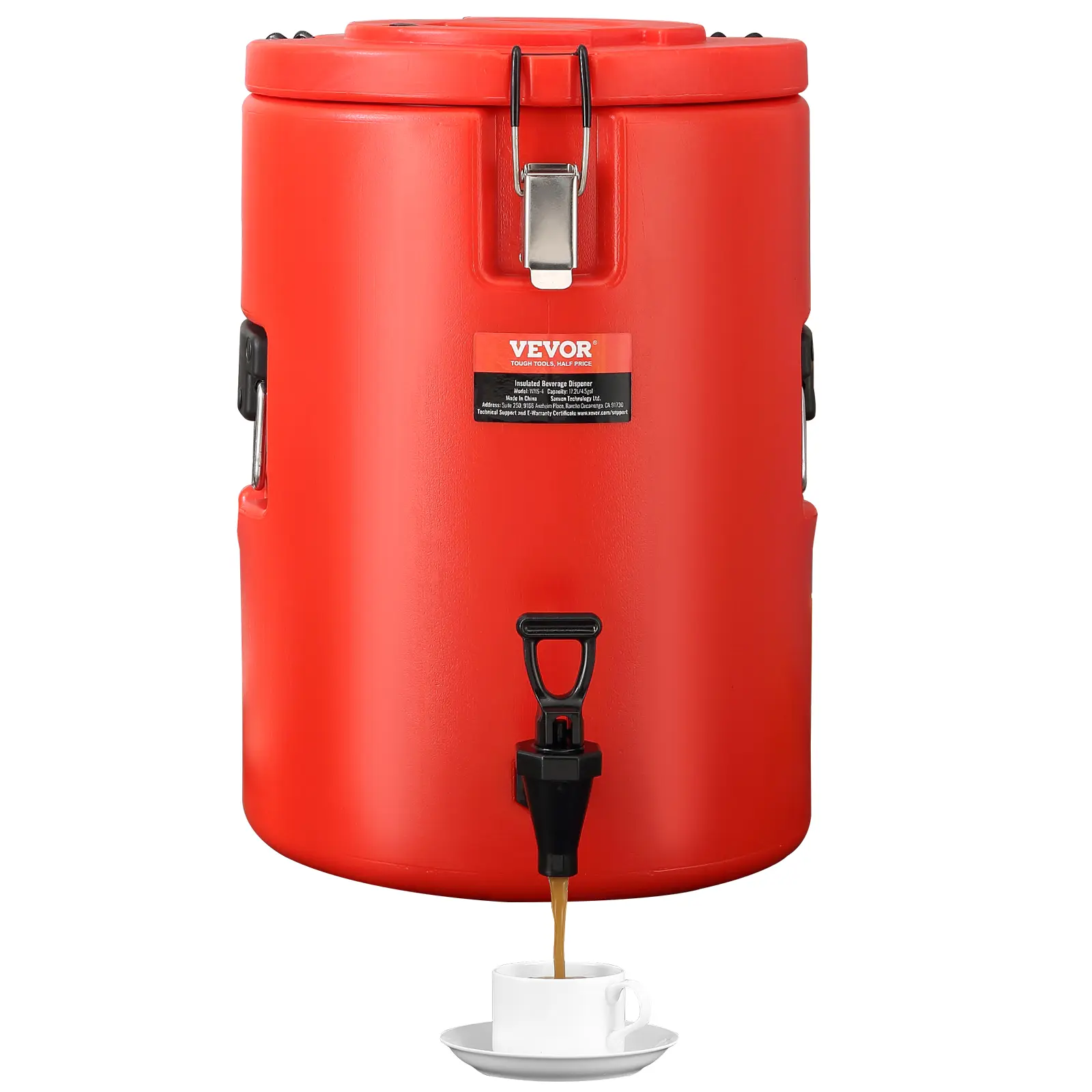 VEVOR Stainless Steel Insulated Beverage Dispenser,  4.5 Gallon 17.2 Liter, Thermal Hot and Cold Drink Server Dispenser with Spigot Handle, Food-grade for Hot Tea Coffee Water Restaurant Drink Shop,home essentials