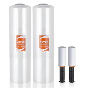 Spring new arrivals Stretch Film, 15 inches x 1200 feet, 2 Pack, 80 Gauge Industrial Strength Clear Durable Stretch Wrap Roll, Heavy Duty Shrink Film Stretch Wrap with Handles for Pallet Wrapping Shipping Moving