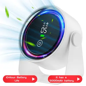 WNXQGZ-Mini Desktop Fan (Built-in 5000mAh Battery) — Supports 5-Speed ​​Adjustment — Features Ultra-Quiet Operation and a Compact, Portable Design. Ideal for use in offices, on desktops, while traveling, camping, in dormitories, and more.