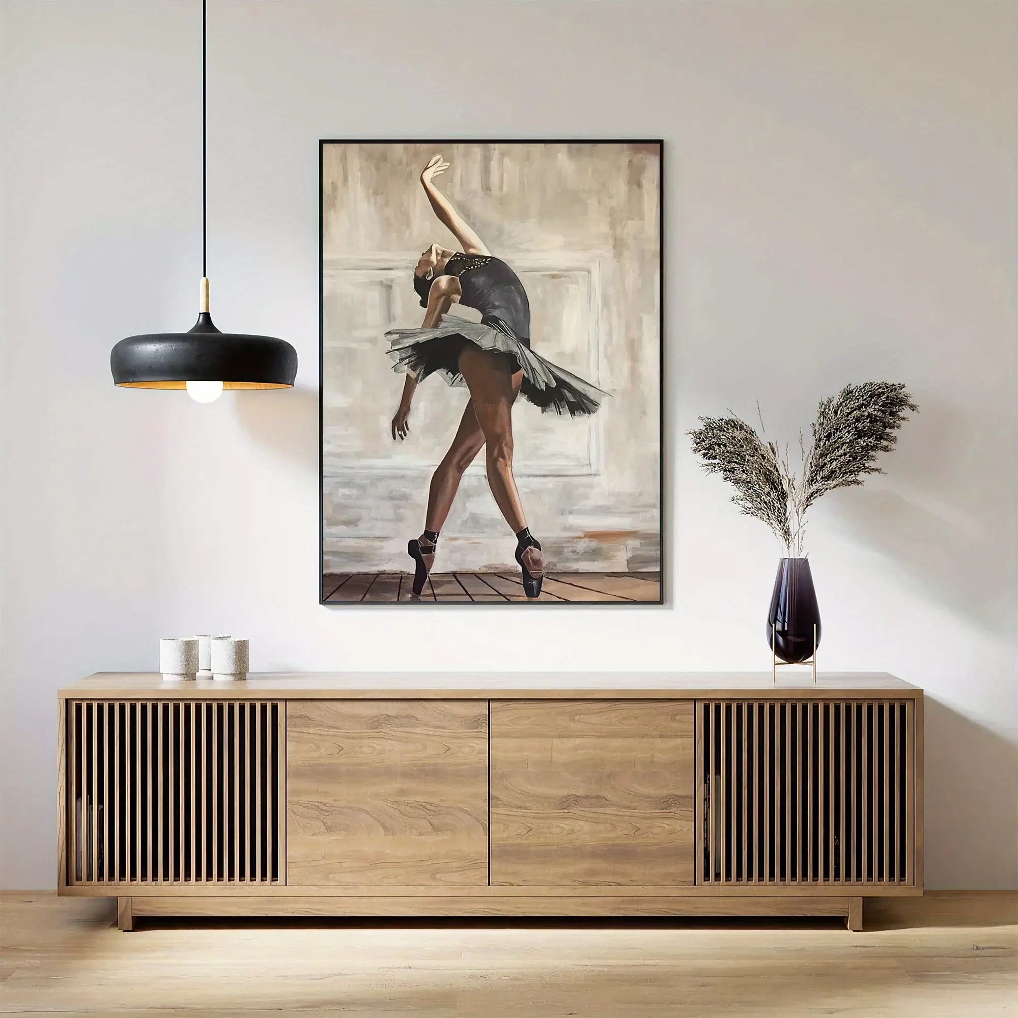 Ballet Swan Poster Print, Minimalist Ballet Dancer Pose, Elegant Simple Style, Perfect for Living Room Bedroom Office Vintage Modern Decor