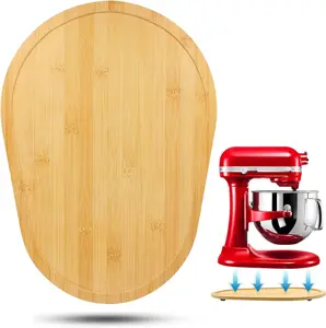 Bamboo Sliding Mat for KitchenAid 5-8 Qt Bowl Lift Mixer, Attachments, Sliding Tray for Coffee Makers Gift For Mom Wife Anut-Durable,Non-Slip Appliance Slider Mat